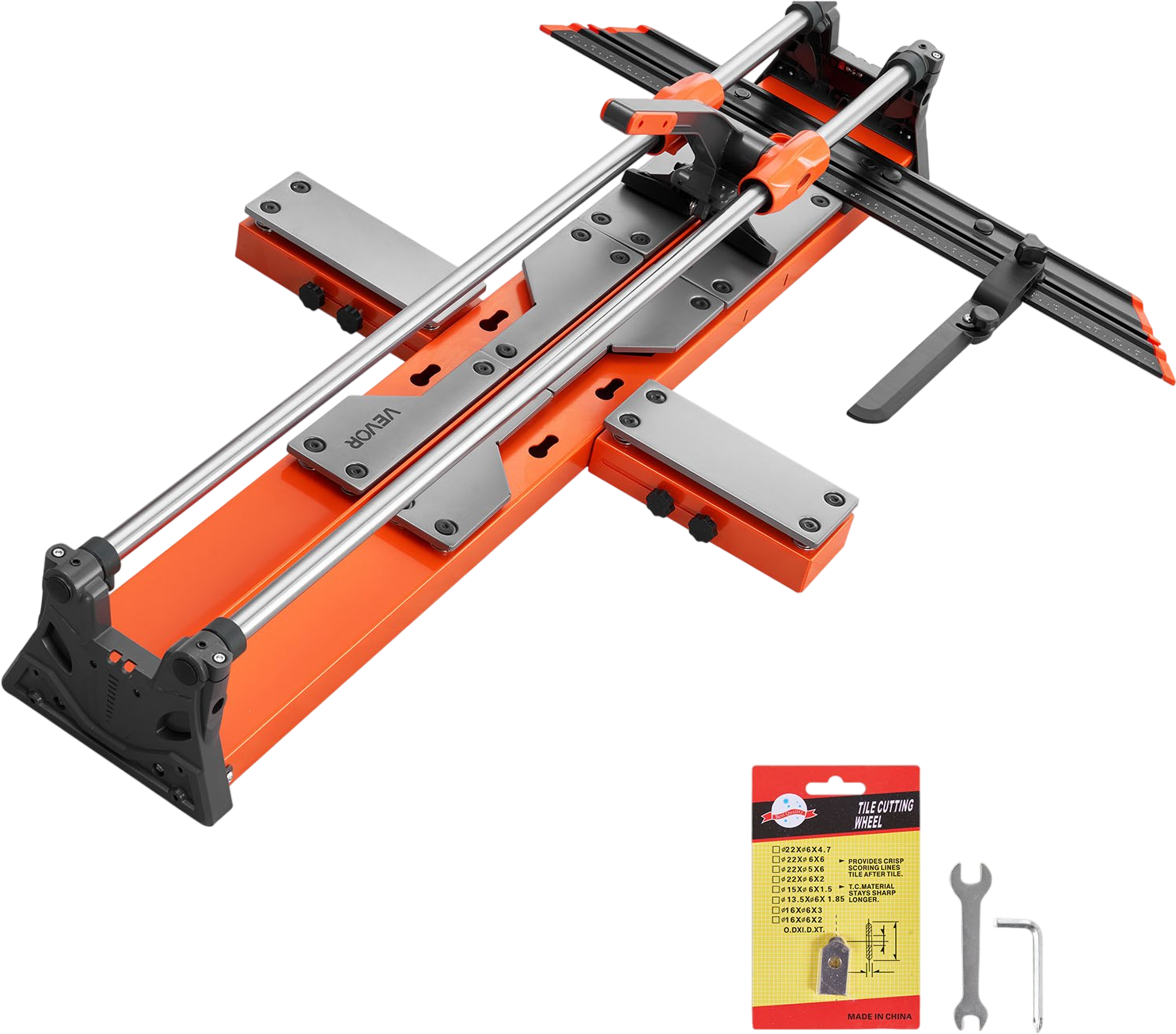 Vevor Manual Tile Cutter 39.4 in. with Spring-Loaded Base and Angle Fence New