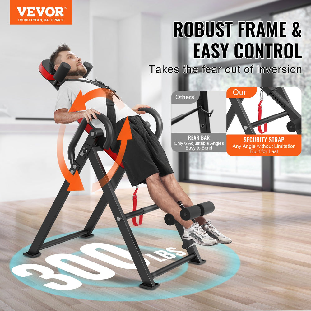 Vevor Inversion Table Foldable Strength Training Exercise Bench 300 Lbs Capacity New