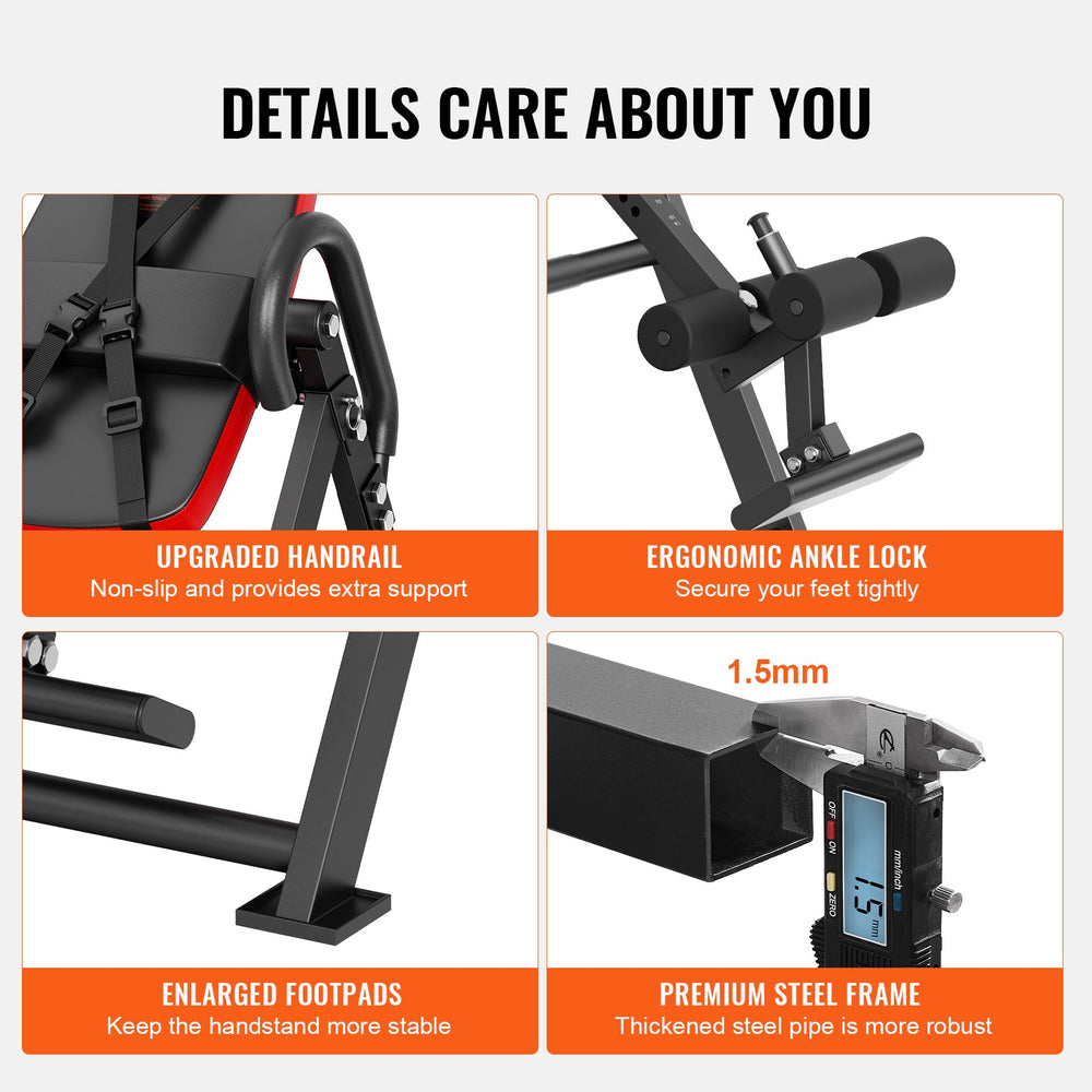 Vevor Inversion Table Foldable Strength Training Exercise Bench 300 Lbs Capacity New