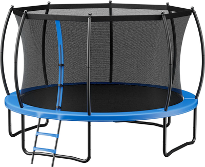 Vevor Trampoline 14 ft. with Enclosure Net Curved Rods 450 lb. Capacity New