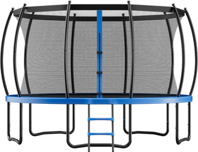 Vevor Outdoor Trampoline 15 ft. Round with Enclosure Net & Thickened Pad 470 lb. Capacity New