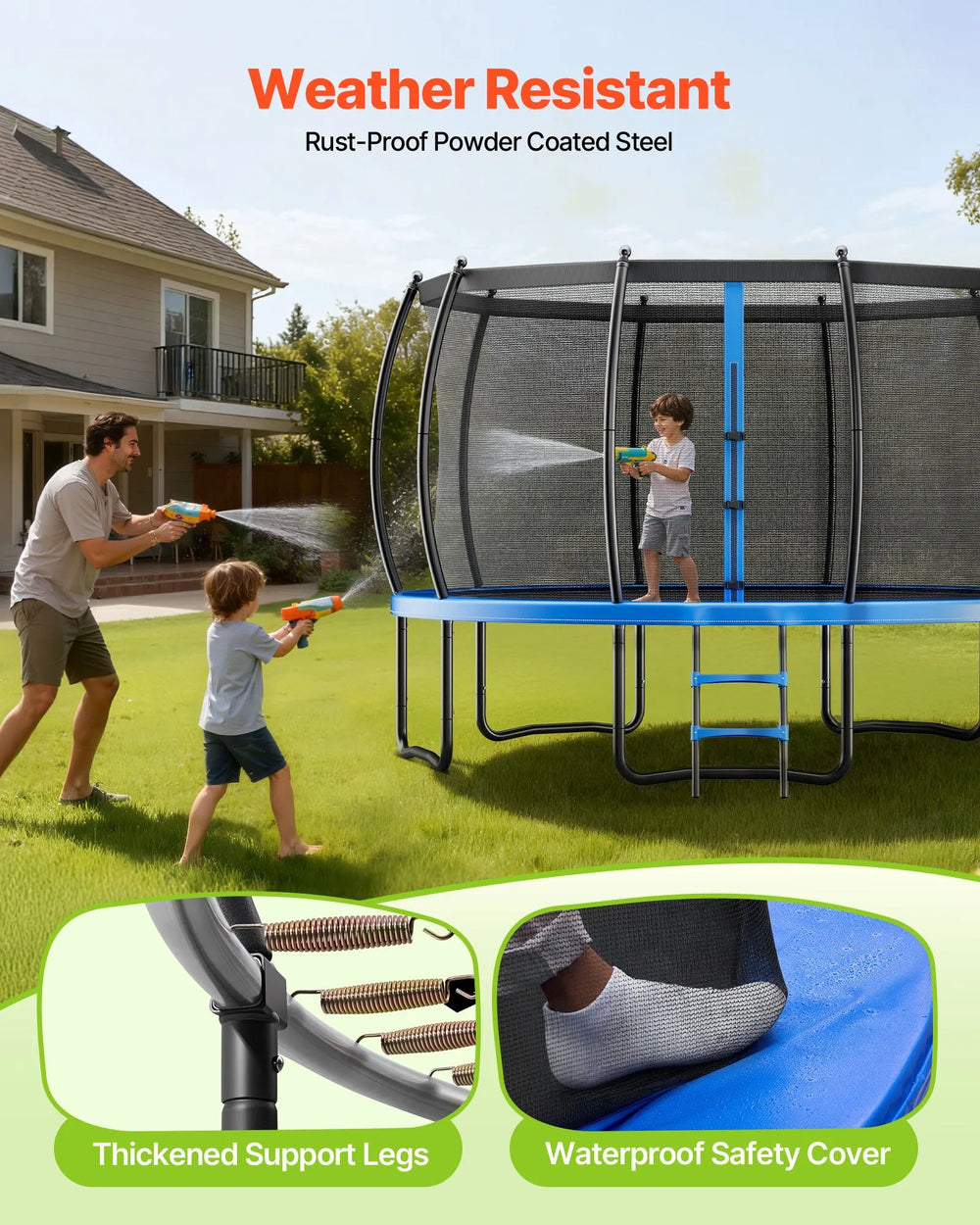 Vevor Outdoor Trampoline 16 Ft with Enclosure Net and Thickened Pad New