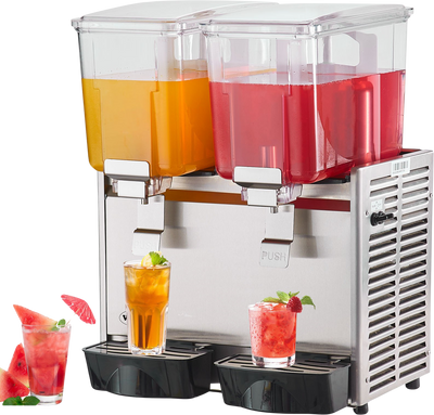 Vevor Commercial Cold Beverage Dispenser 3.17 Gal 2 Tanks 280W Stainless Steel New