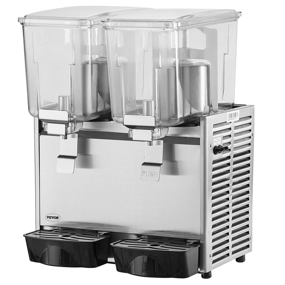 Vevor Commercial Cold Beverage Dispenser 3.17 Gal 2 Tanks 280W Stainless Steel New