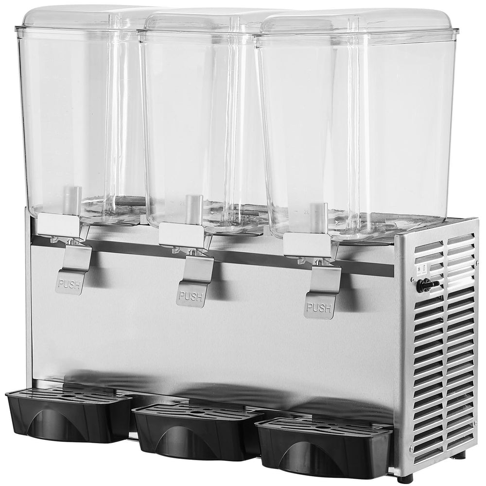 Vevor Commercial Cold Beverage Dispenser 4.75 Gal 3 Tanks 680W Stainless Steel New