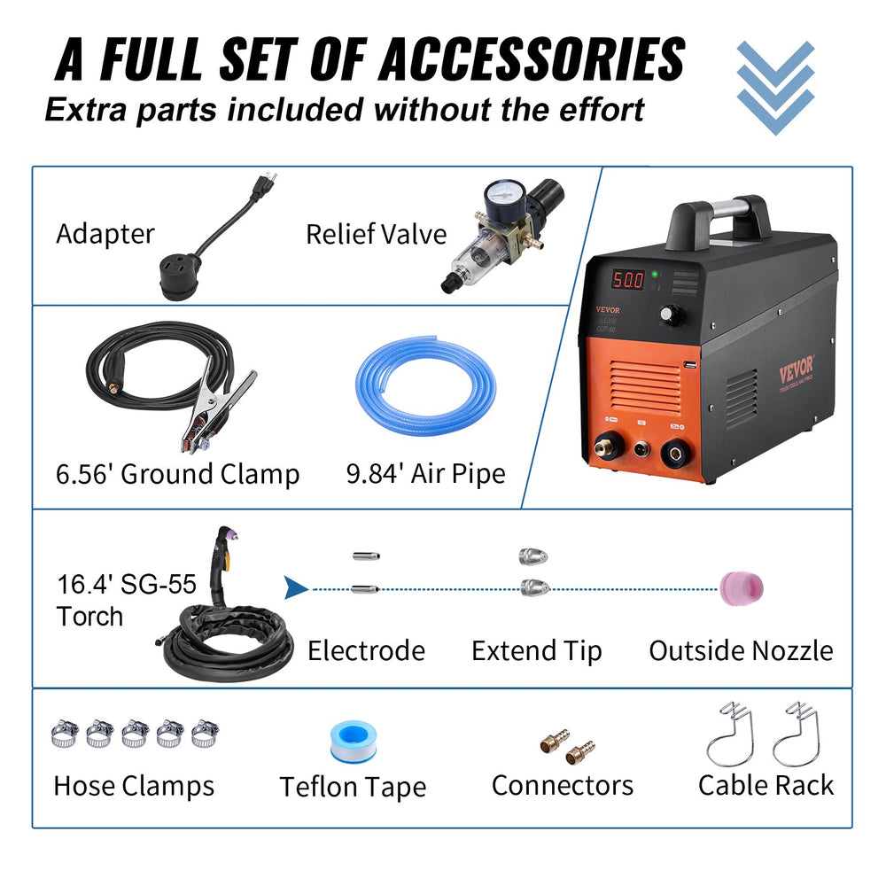 Vevor Plasma Cutter with Torch 50Amp Dual Voltage 110V/220V New