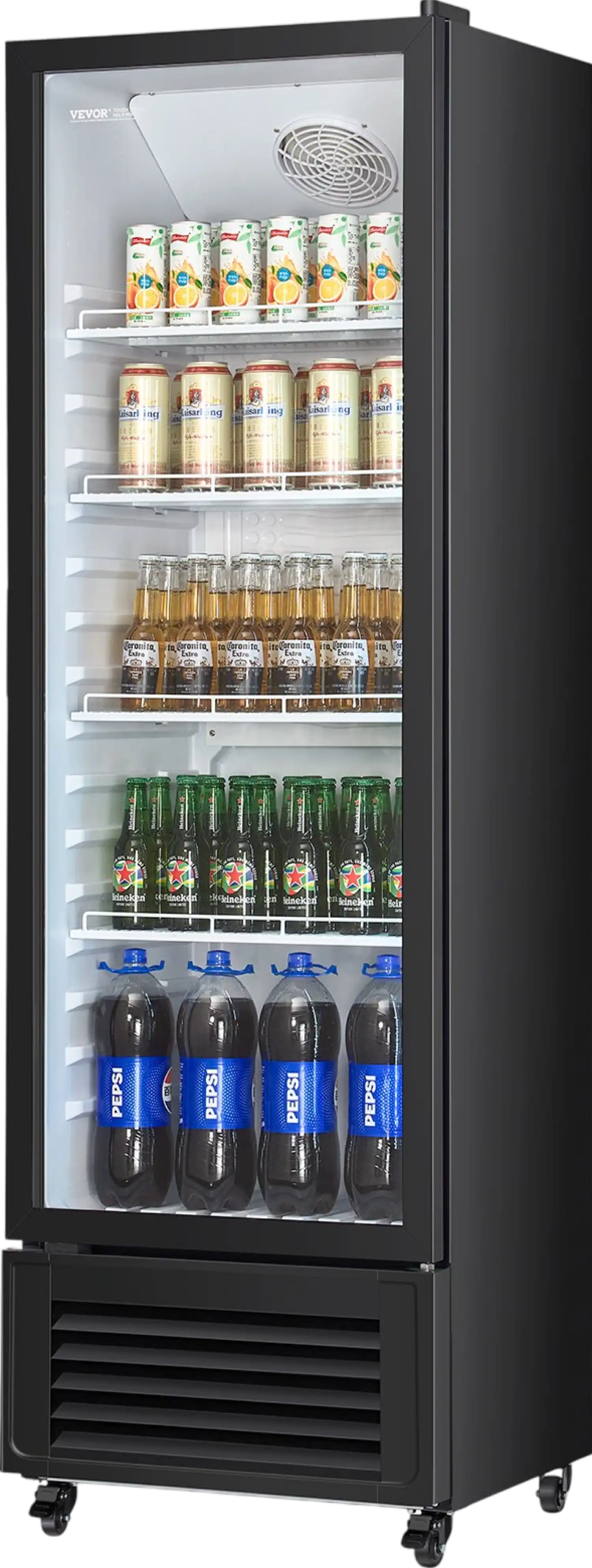 Vevor Merchandiser Refrigerator 11.47 Cubic Ft. Adjustable Shelves Glass Door New