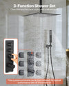 Vevor Shower Faucet Set 16" Ceiling Rainfall with 6 Body Jets and Handheld Spray New