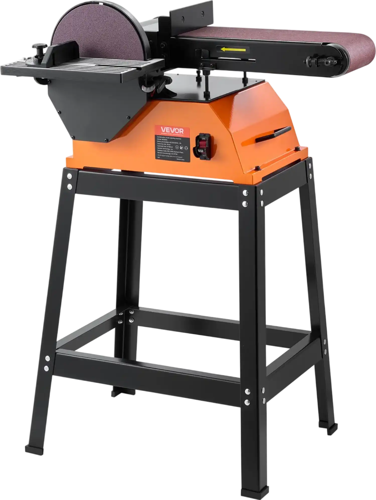 Vevor Belt Sander 6 x 48 in. with 9 in. Disc Combo 0-45° Adjustable Worktable 800W New