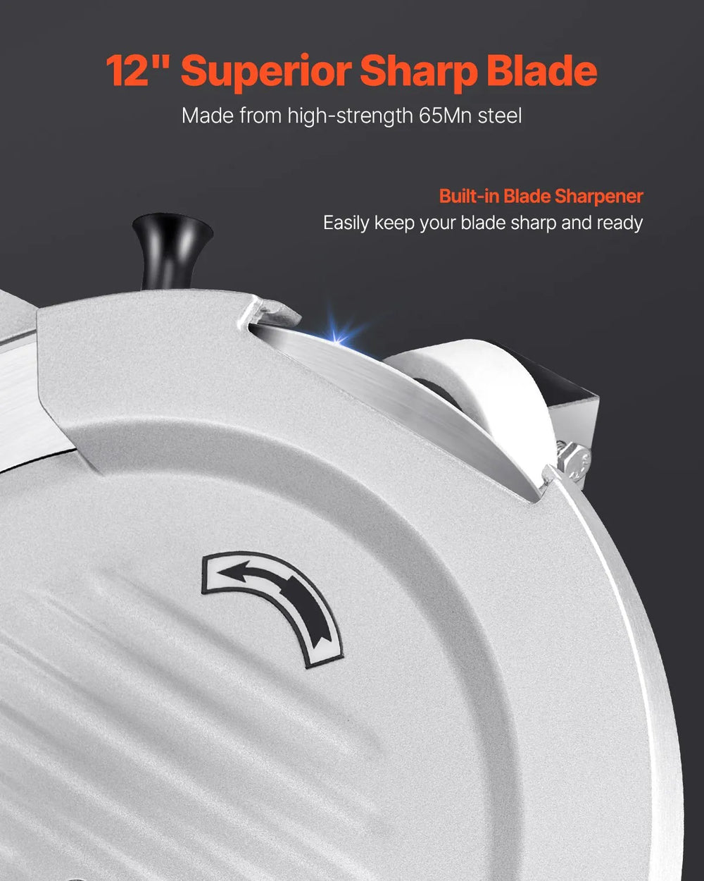 Vevor Deli Food Slicer 12" Steel Blade 550W with Built-in Sharpener New