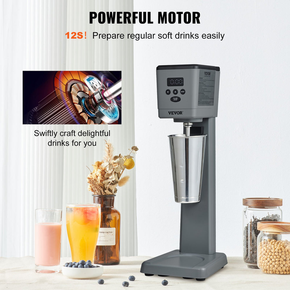 Vevor Milkshake Maker Electric Single Head Drink Blender 3-Speed 375W New