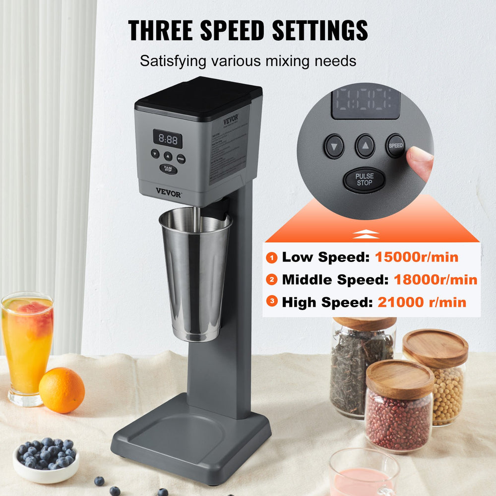 Vevor Milkshake Maker Electric Single Head Drink Blender 3-Speed 375W New