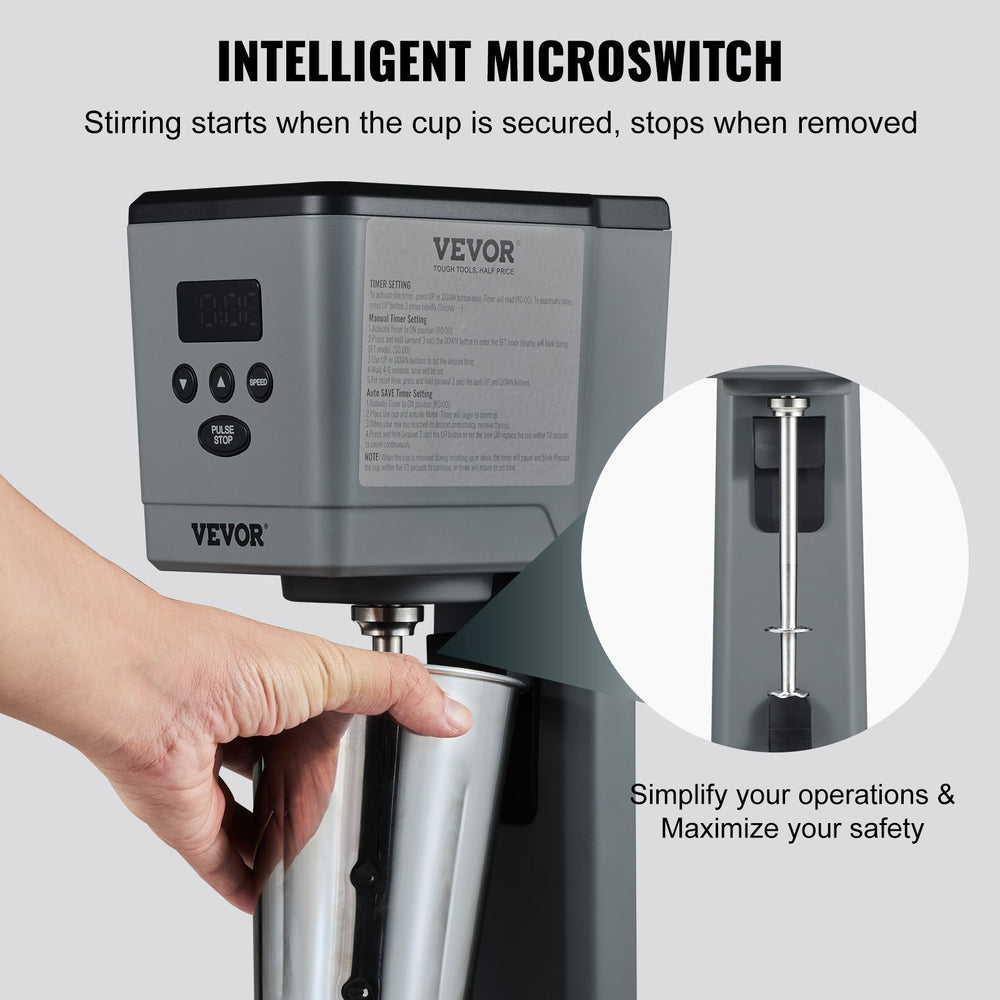 Vevor Milkshake Maker Electric Single Head Drink Blender 3-Speed 375W New