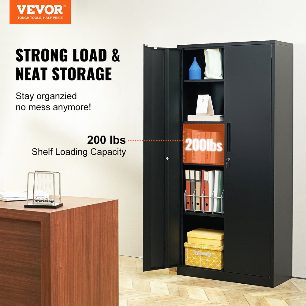 Vevor Metal Storage Cabinet 71" with Locking Magnetic Doors and 4 Adjustable Shelves New