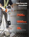Vevor Demolition Jack Hammer with Trolley 4 Chisels 1650 BPM 2100W New