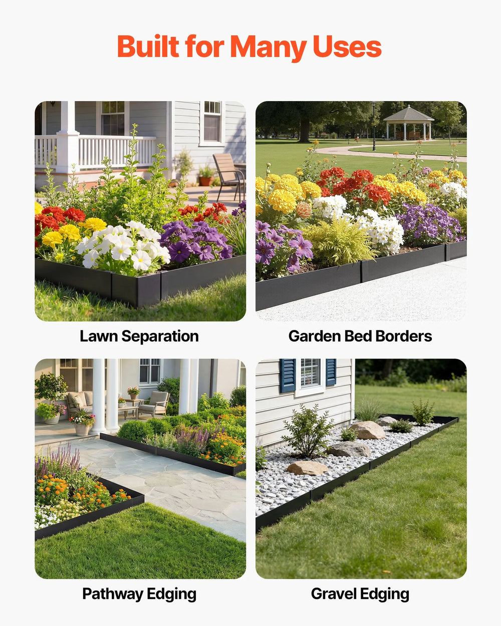 Vevor Landscape Edging Galvanized Steel 40 x 6 in. 30-Pack with Mounting Clips New