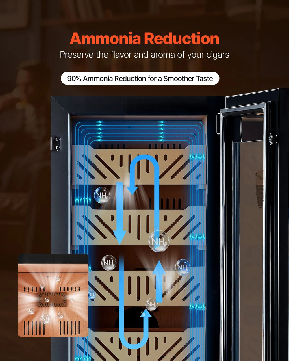 Vevor Electric Humidor Cabinet with Temp Control 4 Layers 1000 Cigar Capacity New