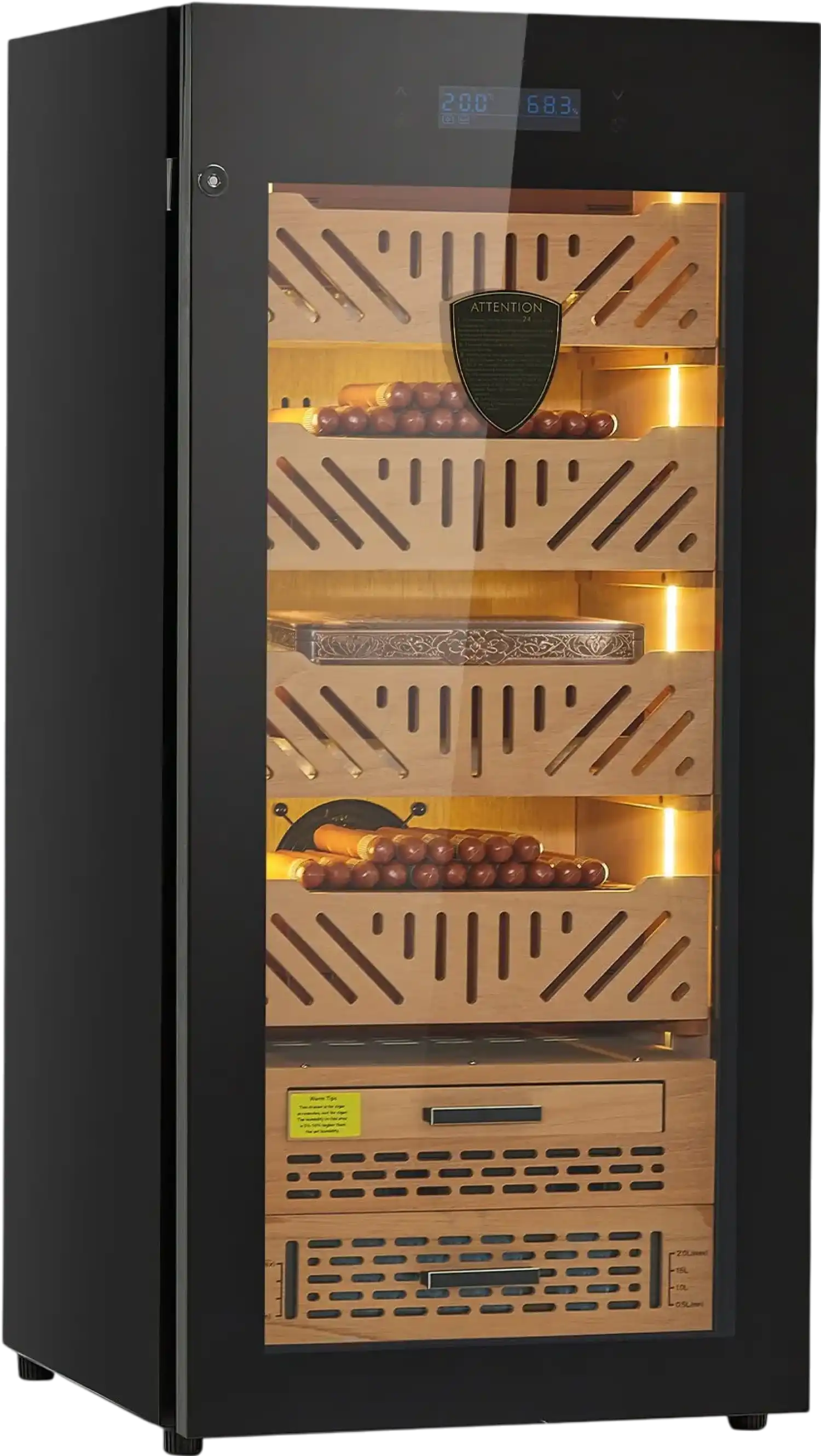 Vevor Electric Humidor Cabinet with Temp Control 4 Layers 1000 Cigar Capacity New