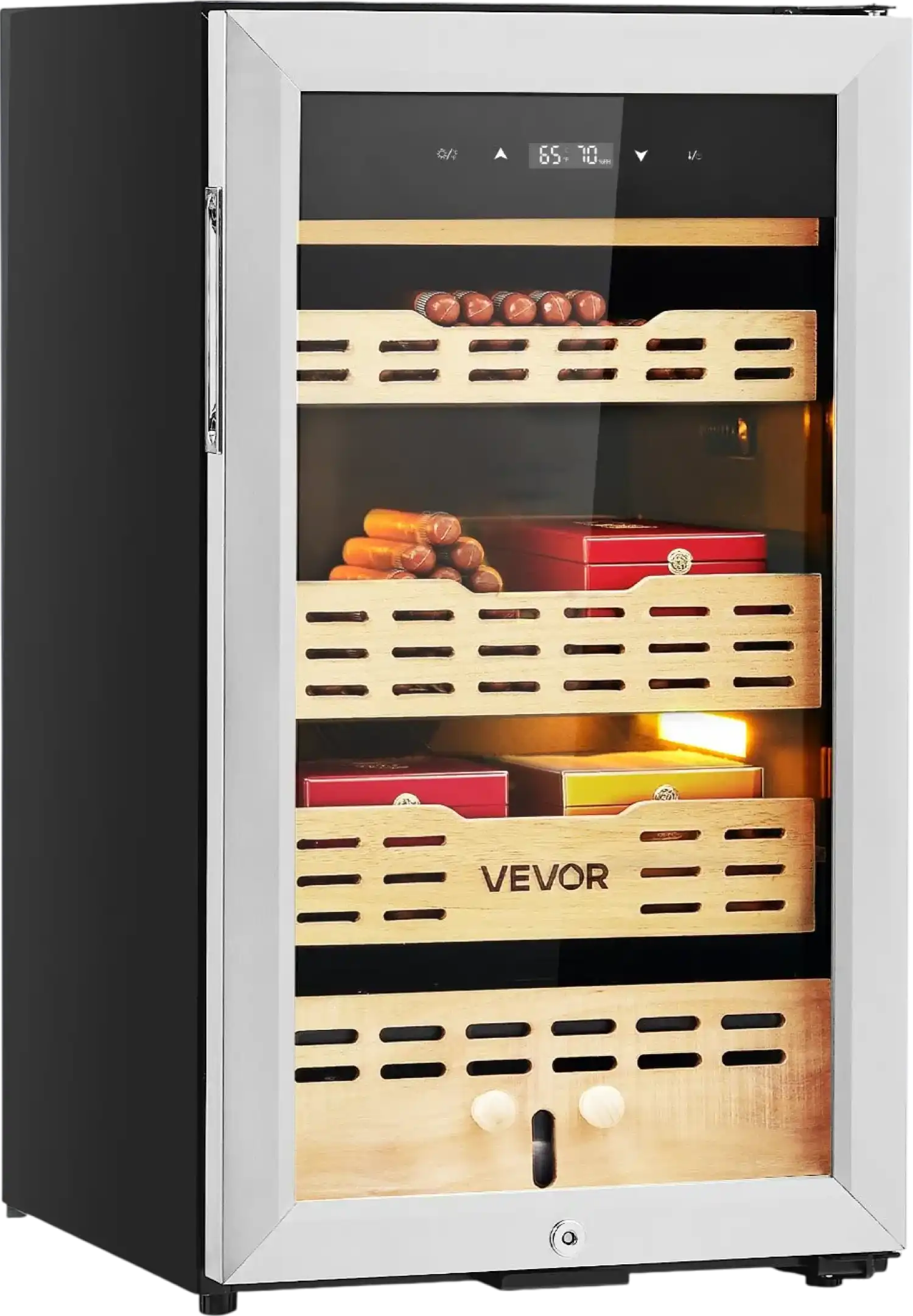 Vevor Electric Cigar Humidor Cabinet with Compressor Cooling Temp Control 450 Capacity New