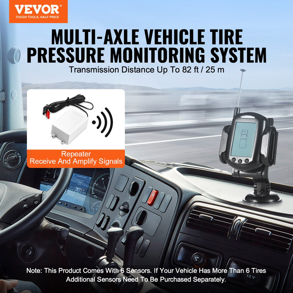 Vevor Multi-Axle Tire Pressure Monitoring System Real Time Data New