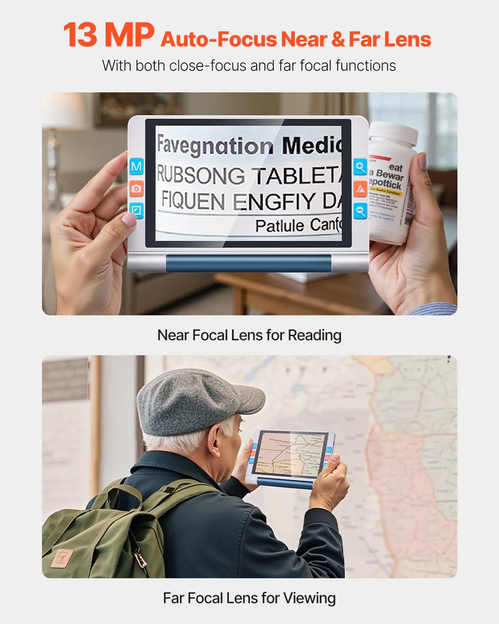 Vevor Digital Magnifier Electronic Reading Aid 2-20x Zoom with 8" Touchscreen New