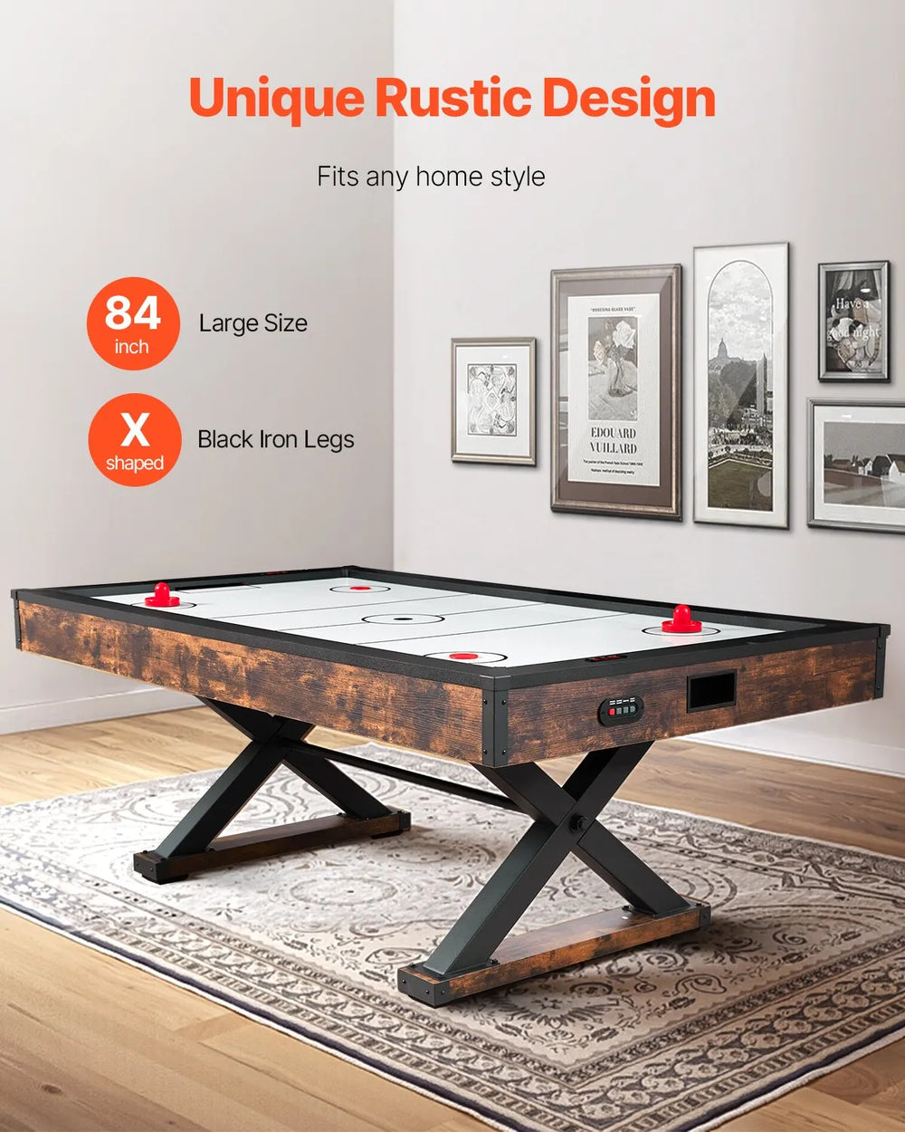 Vevor Air Hockey Table 84" Indoor Gaming Set with Electronic Scorer New