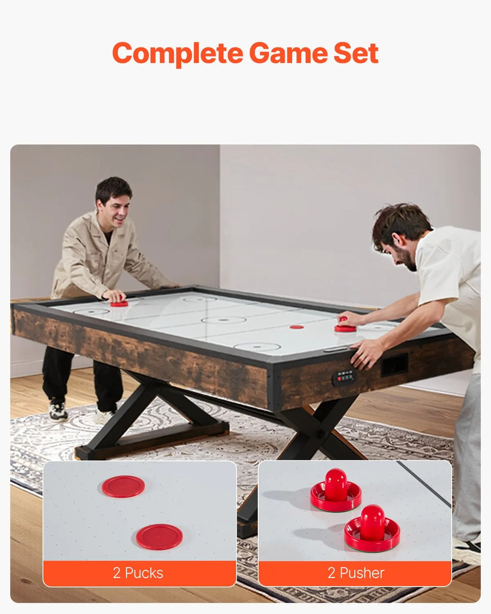 Vevor Air Hockey Table 84" Indoor Gaming Set with Electronic Scorer New