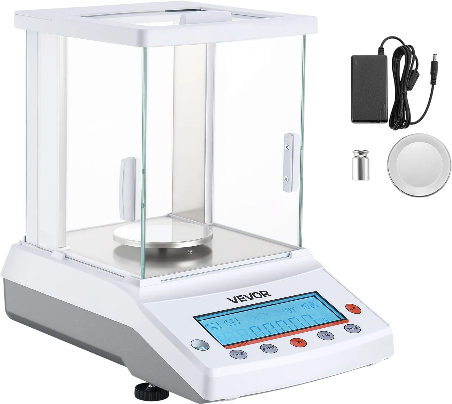 Vevor Lab Scale 120 g x 0.1 mg High Precision Accuracy with Glass Draft Shield New