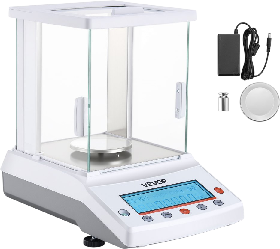 Vevor Lab Scale 220 g x 0.1 mg High Precision Accuracy with Glass Draft Shield New
