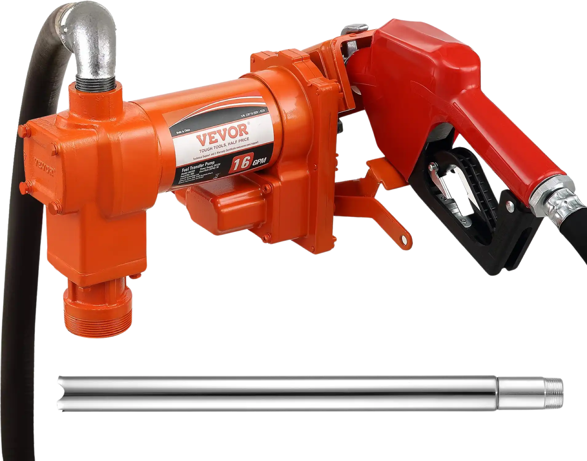 Vevor Fuel Transfer Pump with Automatic Nozzle 16GPM 12V DC New