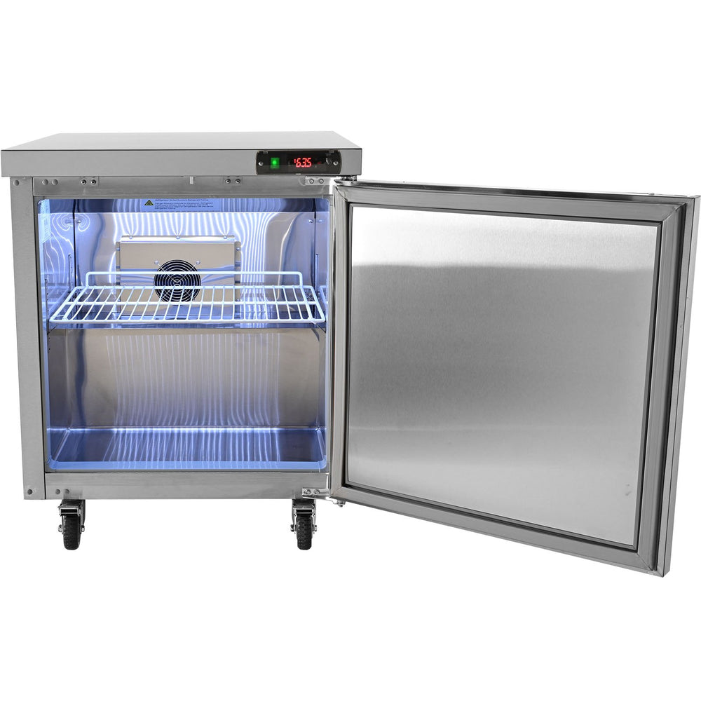 Vevor Commercial Refrigerator 7.4 Cu. Ft. Single Door Worktop Prep Station with Lock New
