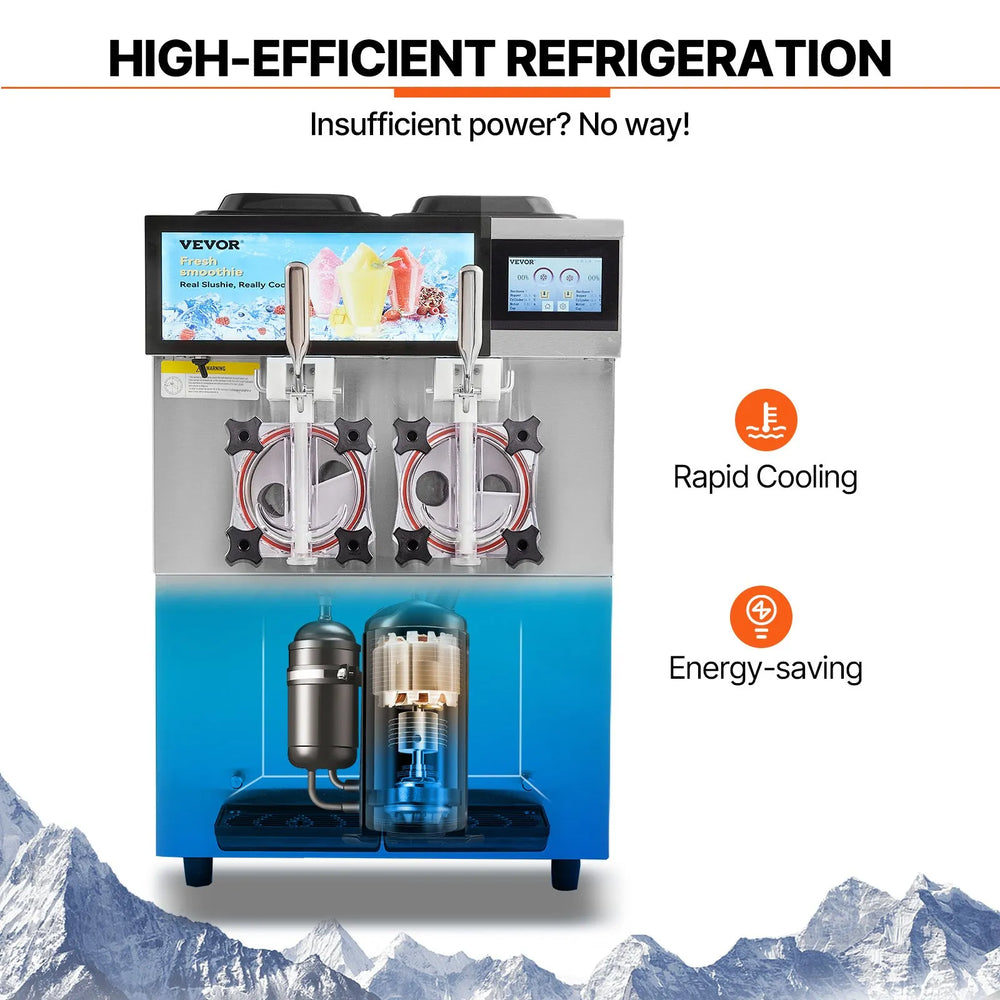 Vevor Commercial Slushy Machine 3.17 Gal. Double Tanks with Touchscreen New