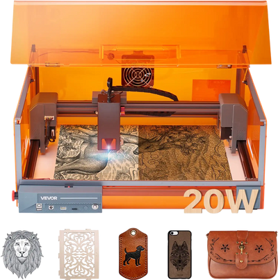 Vevor Laser Engraver 20W with Enclosure 11.8 x 11.8 in Working Area Class 1 New