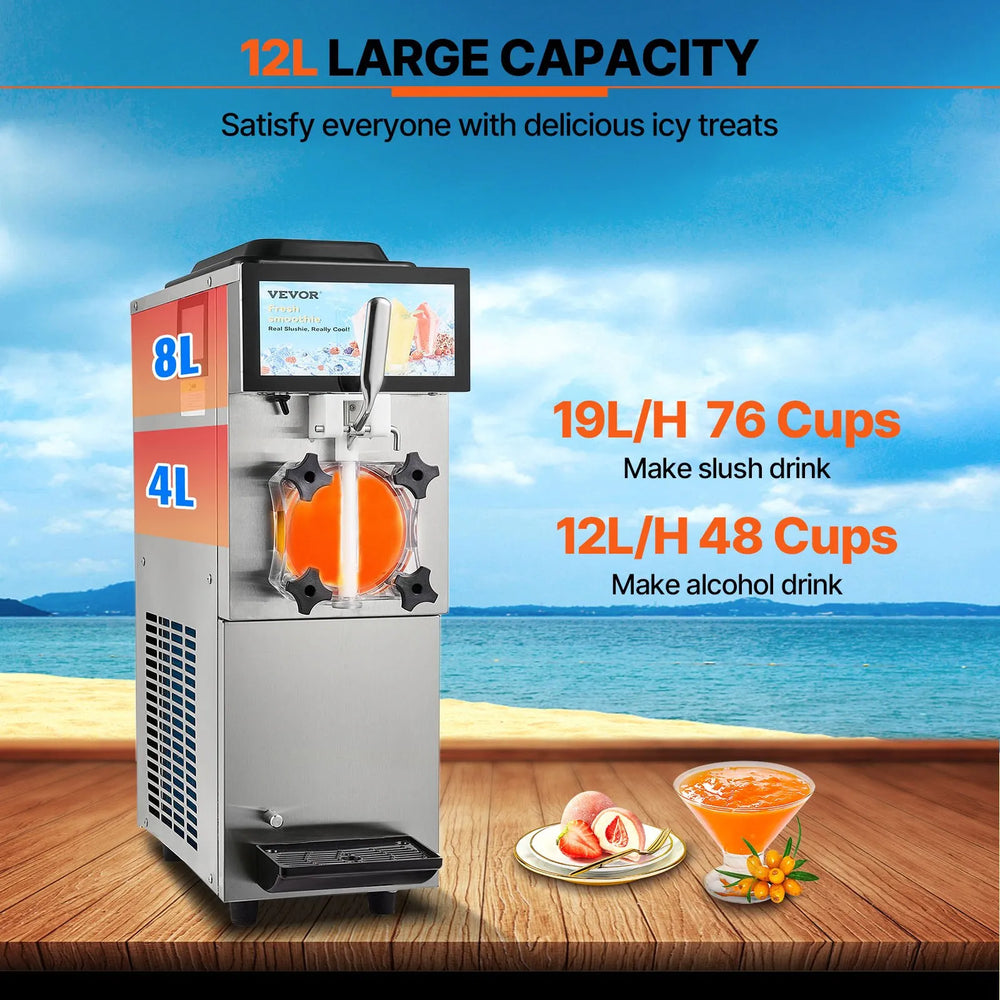 Vevor Commercial Slushy Machine 3.17 Gal. Single Tank with Touchscreen New
