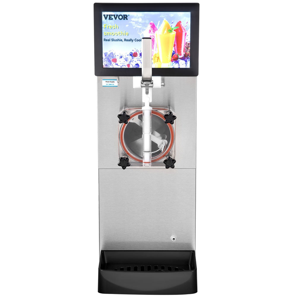 Vevor Commercial Slushy Machine 2.1 Gal. 8 L Single Tank Stainless Steel Frozen Drink Maker 1050W New