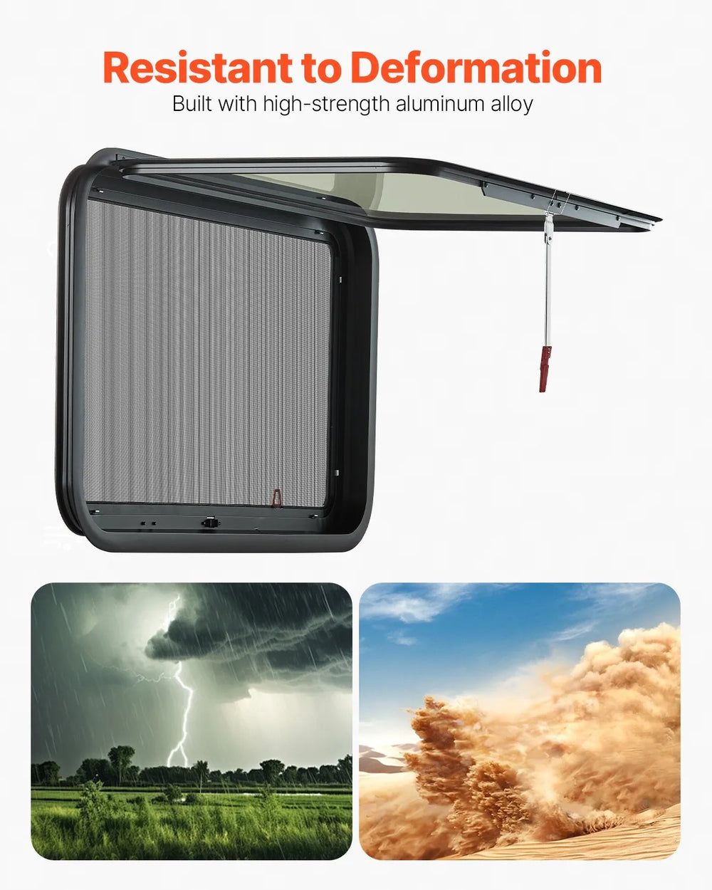 Vevor Exit RV Window 36" x 22" Emergency Push Out with Screen New