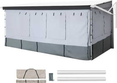 Vevor RV Awning Sun Shade Room with Door and Mesh Windows for 18-19 ft. Awnings New