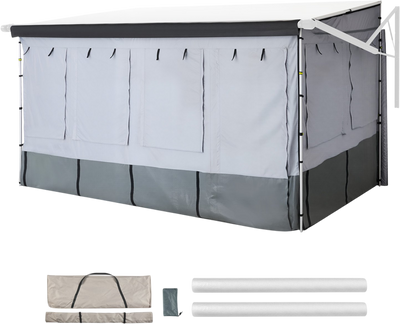 Vevor RV Awning Sun Shade Room with Door and Mesh Windows for 16-17 ft. Awnings New