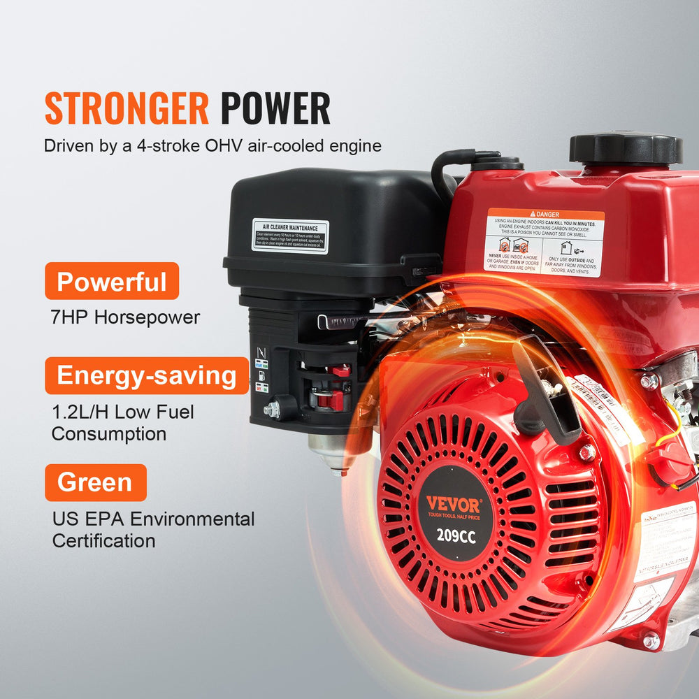 Vevor Gasoline Engine Water Transfer Pump 2" 7HP 4-Stroke New