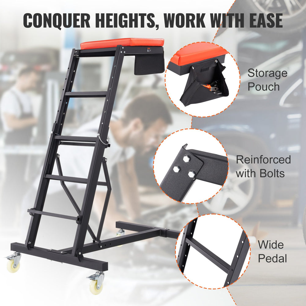 Vevor Automotive Top Creeper with Adjustable Height 45.7" to 66.3" 400lbs Capacity New