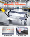 Vevor Box and Pan Brake 24" Sheet Metal Bender with 5 Fingers 0-135° Adjustable New
