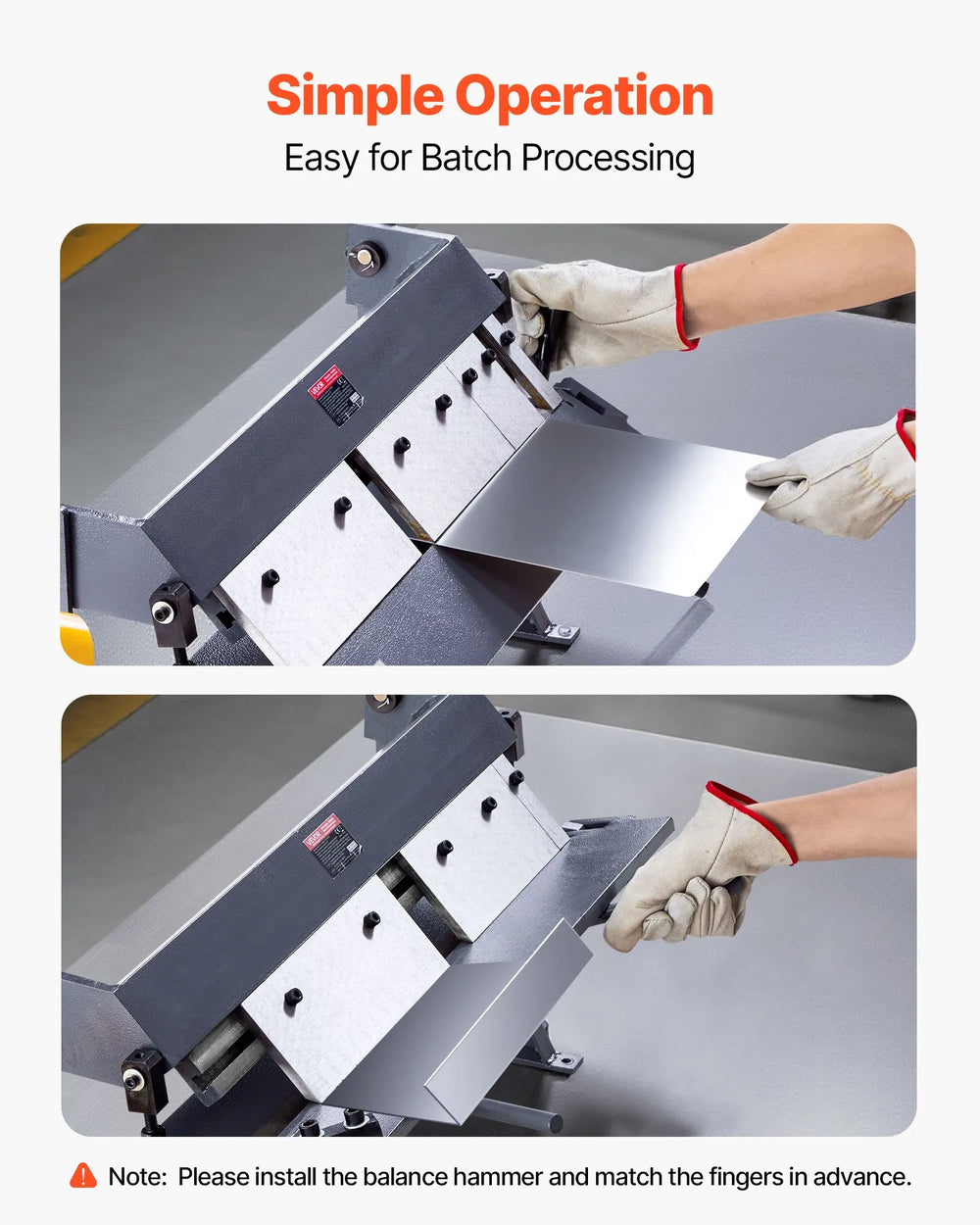 Vevor Box and Pan Brake 24" Sheet Metal Bender with 5 Fingers 0-135° Adjustable New