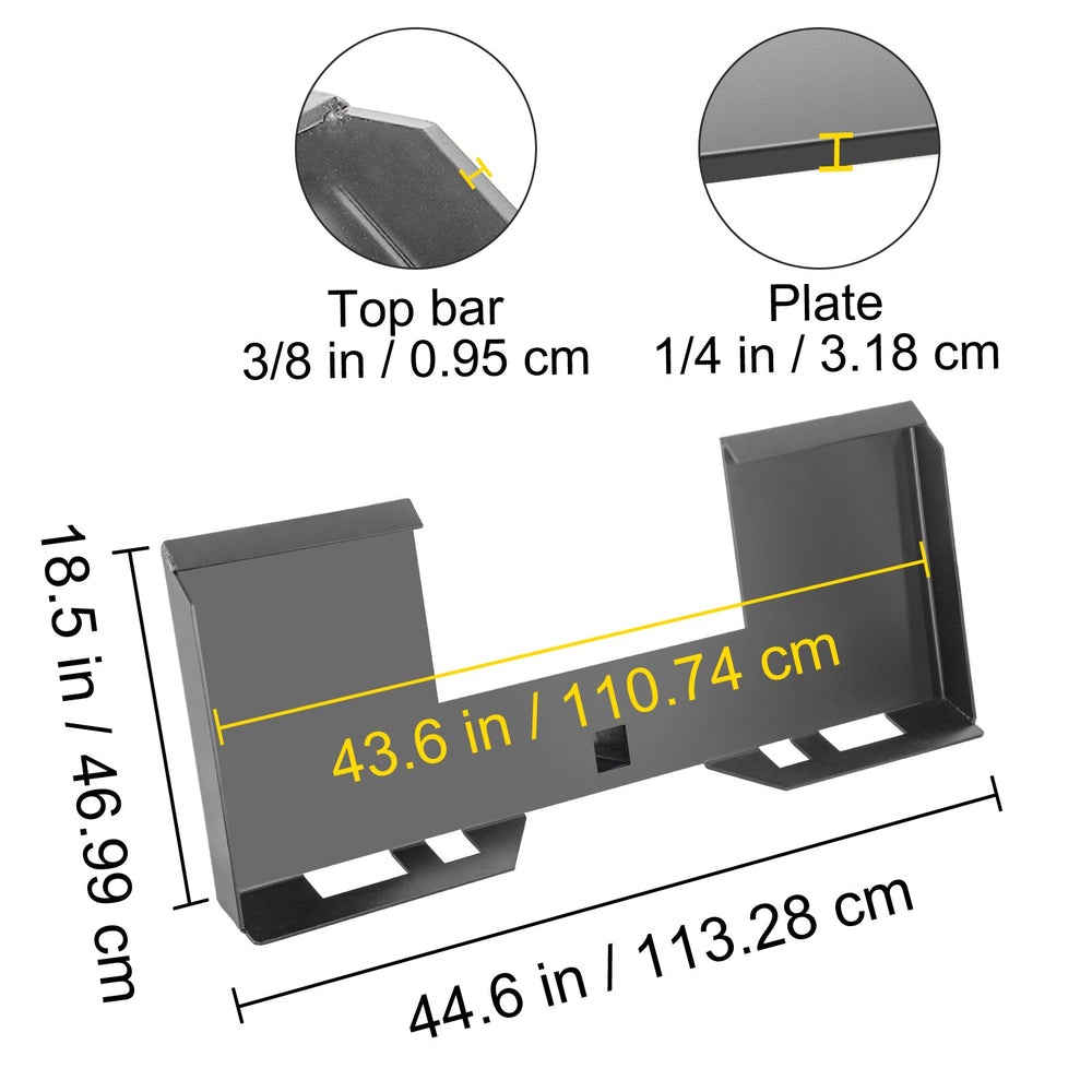 Vevor Universal Skid Steer Mount Plate 1/4" Thick 3000 Lbs Capacity Quick Attach New