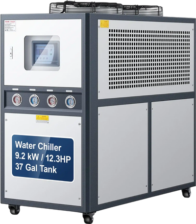Vevor Industrial Water Chiller Air-Cooled 12.3 HP Dual Compressor 37 Gal. Tank New