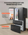 Vevor French Door Refrigerator 18.9 Cu. Ft with Double Freezer Drawers New