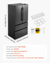 Vevor French Door Refrigerator 18.9 Cu. Ft with Double Freezer Drawers New