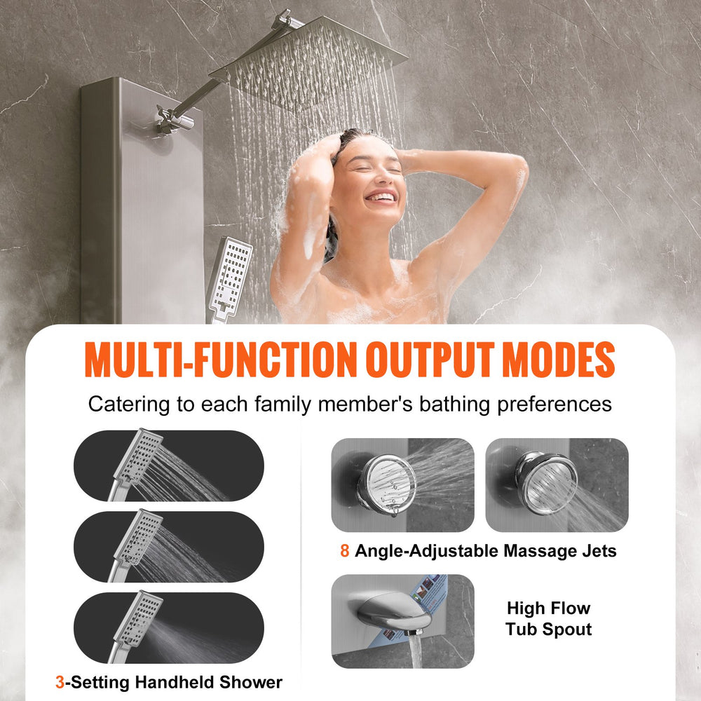 Vevor Shower Panel System 5 Modes Digital Display Wall Mounted with 59" Hose New