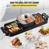 Vevor Electric Grill and Hot Pot 2-in-1 Smokeless BBQ Pan Grill 2400W New