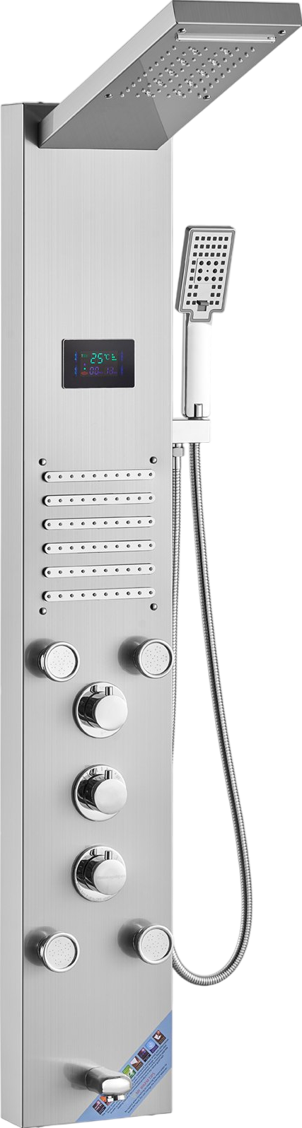 Vevor Shower Panel System with Overhead Rainfall Waterfall & Tub Spout Stainless Steel New