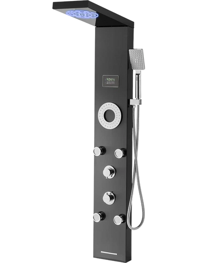 Vevor Shower Panel Tower System with Rainfall Head LED 53 in. 6-Function New